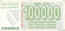 100000 Dinara BOSNIA E ERZEGOVINA  1993 P.031a q.BB