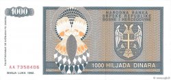 1000 Dinara BOSNIA HERZEGOVINA  1992 P.137a UNC-
