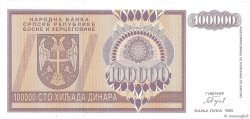 100000 Dinara BOSNIEN-HERZEGOWINA  1993 P.141a fST+
