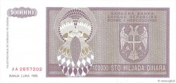 100000 Dinara BOSNIEN-HERZEGOWINA  1993 P.141a fST+