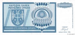 100000000 Dinara BOSNIA HERZEGOVINA  1993 P.146a