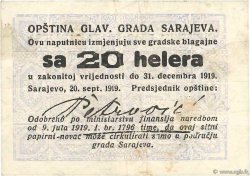 20 Helera YUGOSLAVIA Sarajevo 1919 P.- MBC