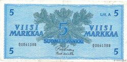 5 Markkaa FINLAND  1963 P.103a VF