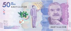 50000 Pesos COLOMBIA  2015 P.462a UNC