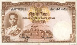 10 Baht THAILANDIA  1953 P.076d q.BB