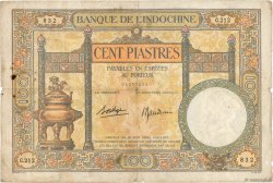 100 Piastres INDOCINA FRANCESE  1936 P.051d q.MB