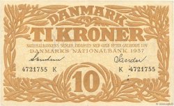 10 Kroner DÄNEMARK  1937 P.031a SS