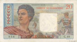 20 Francs TAHITI  1954 P.21b fST+