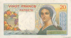20 Francs TAHITI  1954 P.21b AU+