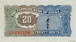 20 Cents CHINA  1937 P.0462 ST