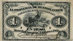 1 Peso ARGENTINA  1869 PS.0481b BC