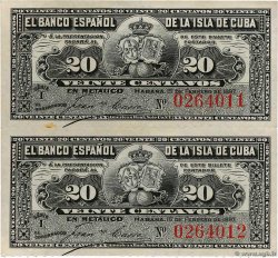 20 Centavos CUBA  1897 P.053a UNC-