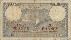 20 Francs MAROKKO  1931 P.18a fS