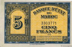 5 Francs MAROCCO  1943 P.24 SPL