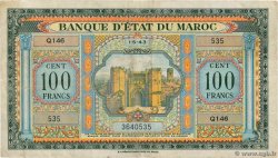 100 Francs MAROC  1943 P.27a TTB