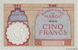 5 Francs MOROCCO  1941 P.23Ab XF-