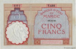 5 Francs MAROKKO  1941 P.23Ab