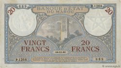 20 Francs MAROCCO  1941 P.18b BB