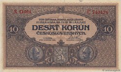 10 Korun CZECHOSLOVAKIA  1919 P.008a F+