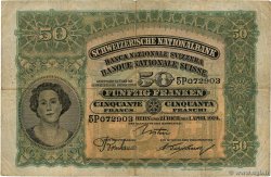 50 Francs SUISSE  1924 P.34a B+