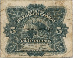 5 Francs CONGO BELGA  1943 P.13Ab q.MB