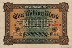1 Million Mark GERMANIA  1923 P.086a FDC
