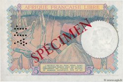 5 Francs Spécimen AFRIQUE ÉQUATORIALE FRANÇAISE Brazzaville 1941 P.06s EBC+