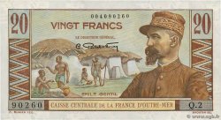 20 Francs Émile Gentil AFRIQUE ÉQUATORIALE FRANÇAISE  1946 P.22 VF+