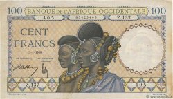 100 Francs AFRIQUE OCCIDENTALE FRANÇAISE (1895-1958)  1940 P.23 TB