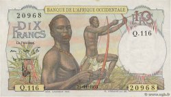 10 Francs AFRIQUE OCCIDENTALE FRANÇAISE (1895-1958)  1953 P.37 SUP+