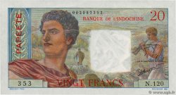 20 Francs TAHITI  1960 P.21c AU+