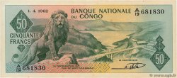 50 Francs RÉPUBLIQUE DÉMOCRATIQUE DU CONGO  1962 P.005a SUP+