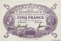 5 Francs Cabasson violet MARTINIQUE  1946 P.06 q.SPL