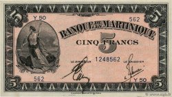 5 Francs MARTINIQUE  1944 P.16b MBC
