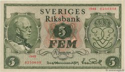 5 Kronor SUÈDE  1948 P.41a UNC-