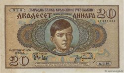 20 Dinara YUGOSLAVIA  1936 P.030 UNC-