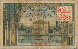 100 Dirhams sur 10000 Francs MAROCCO  1955 P.52 B