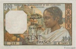 100 Francs MADAGASCAR  1951 P.046b MBC+