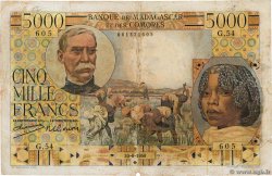 5000 Francs MADAGASCAR  1950 P.049a q.MB