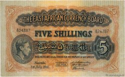5 Shillings ÁFRICA ORIENTAL BRITÁNICA  1941 P.28a MBC