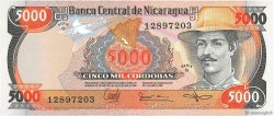 5000 Cordobas NICARAGUA  1987 P.146 UNC-