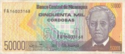 50000 Cordobas NICARAGUA  1989 P.161 BC+