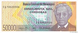 50000 Cordobas NICARAGUA  1989 P.161 UNC