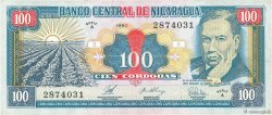 100 Cordobas NICARAGUA  1990 P.178 VF