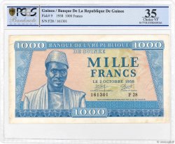 1000 Francs GUINEA  1958 P.09 MBC+