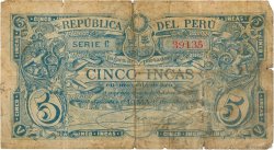 5 Incas PERU  1881 P.015 q.MB