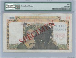 1000 Francs Spécimen FRENCH EQUATORIAL AFRICA Brazzaville 1941 P.09s VF-