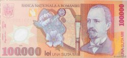 100000 Lei ROMANIA  2001 P.114a FDC