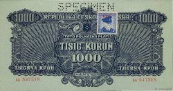 1000 Korun Spécimen TCHÉCOSLOVAQUIE  1945 P.057s NEUF