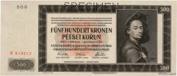 500 Korun Spécimen BöHMEN UND Mähren  1942 P.11s fST+